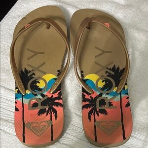 Roxy Tropical Flip Flops size 10